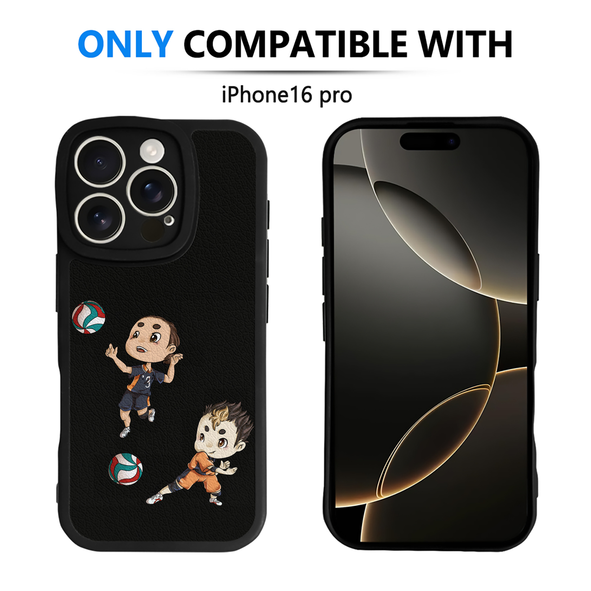 （画像用） ハイキュー!! Haikyu!! 【iPhone 16シリーズ対応】シリコンスマホケース（レザー調） 材質：シリコン